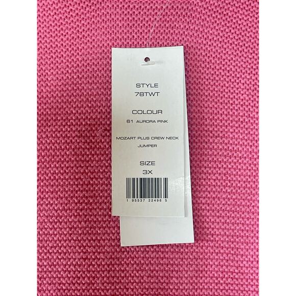 NWT Womens French Connection Aurora Pink Mozart Plus Crew Neck Waffle Sweater 3X - Picture 8 of 8